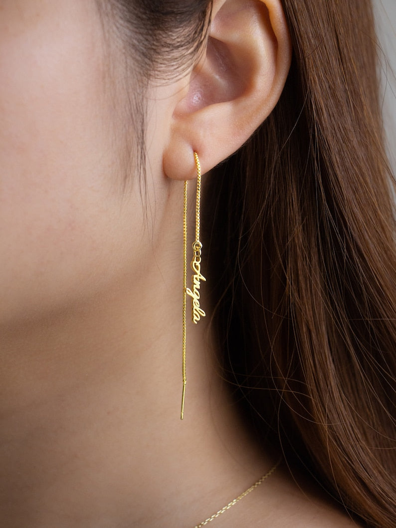 Personalized Name Threader Earrings
