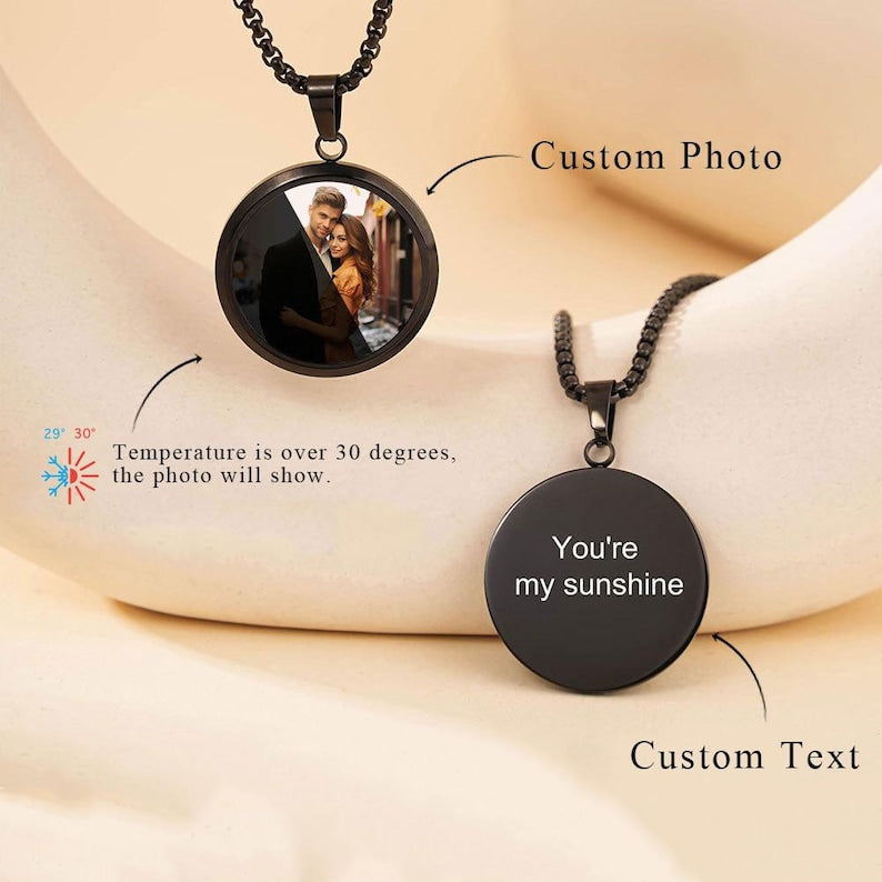 Heat-Activated Photo Necklace, Hidden Your Photo