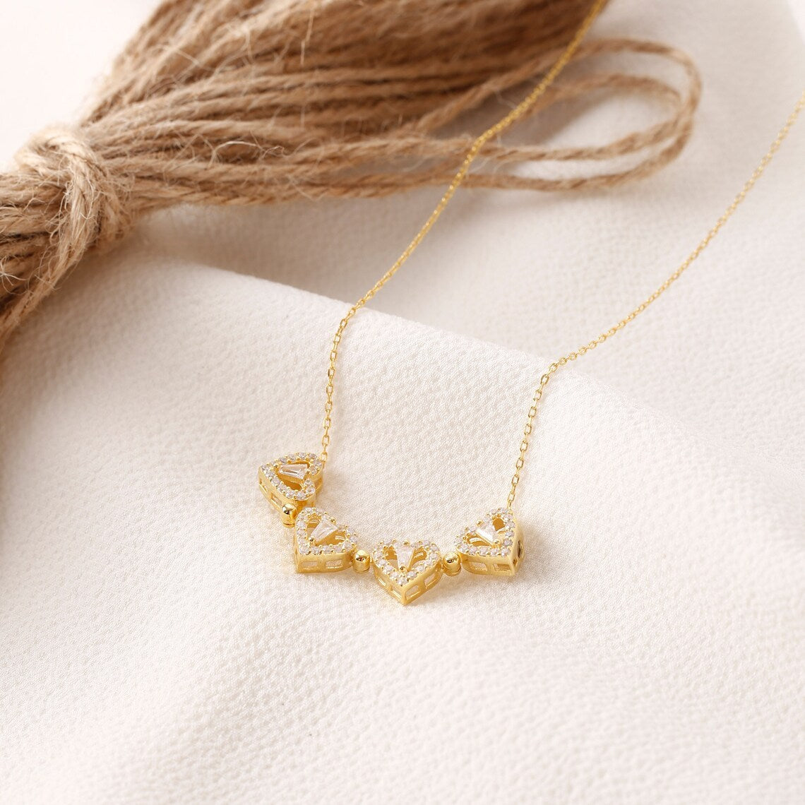 Leaf Clover Hearts Necklace